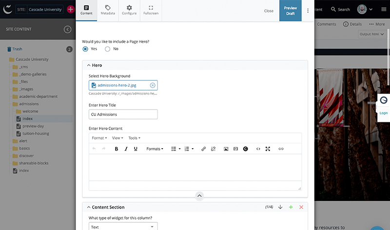 screenshot of edit interface