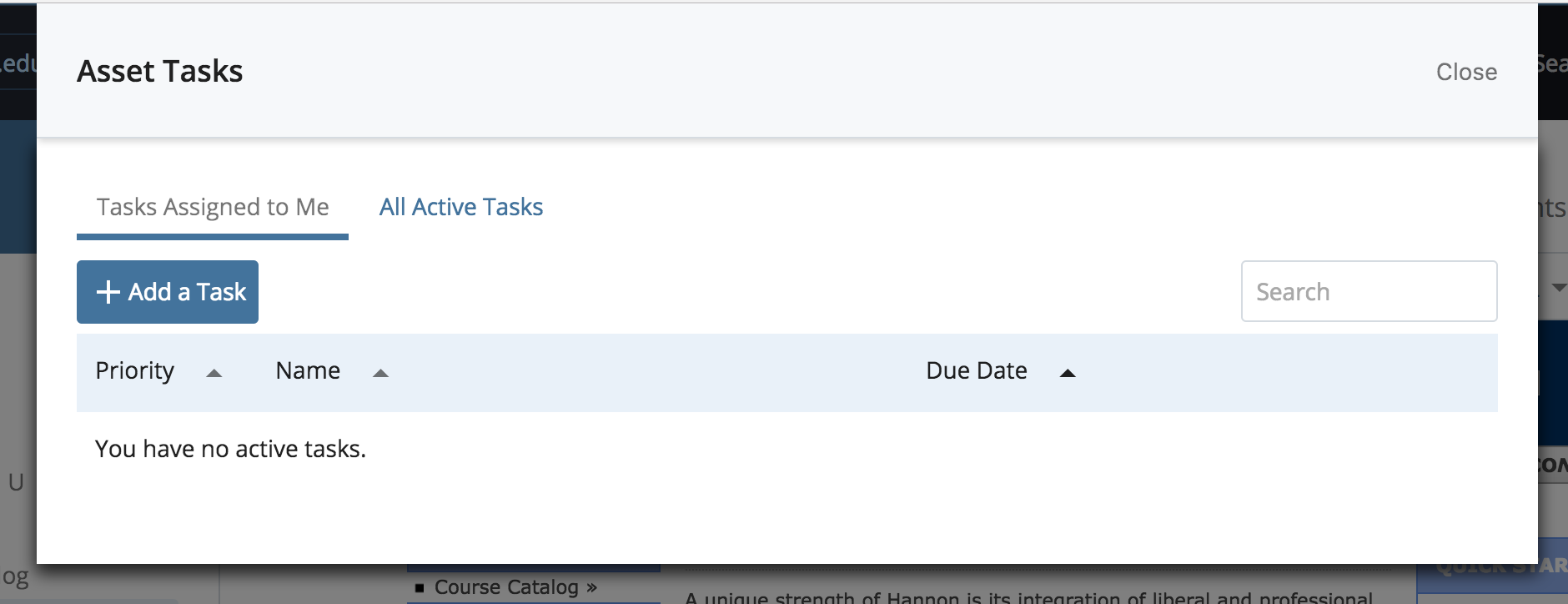 task creation modal