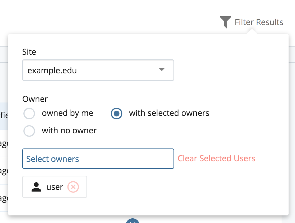 Content Ownership Report Filters