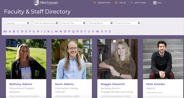 Alfred University's Faculty Directory