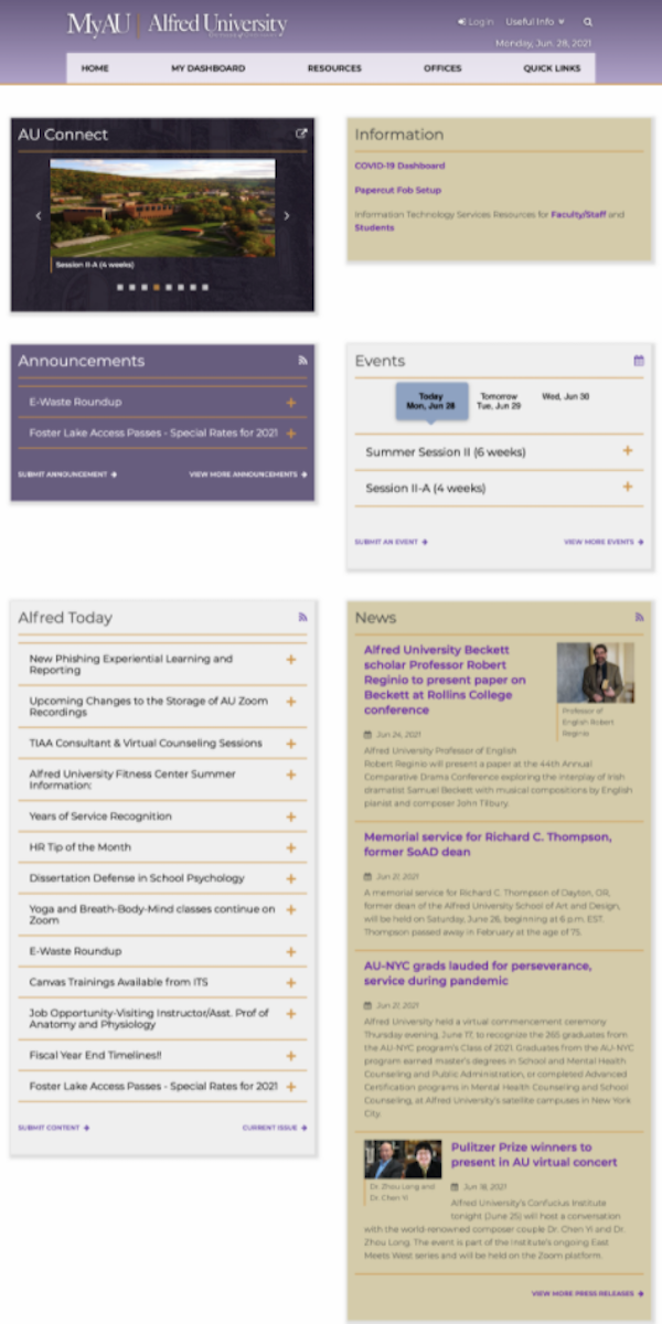 Alfred University's Intranet