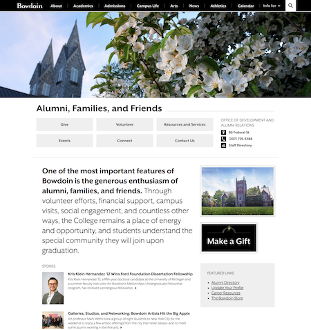 alumni home page