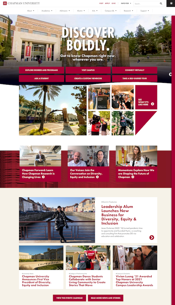 Chapman University Responsive Web Design