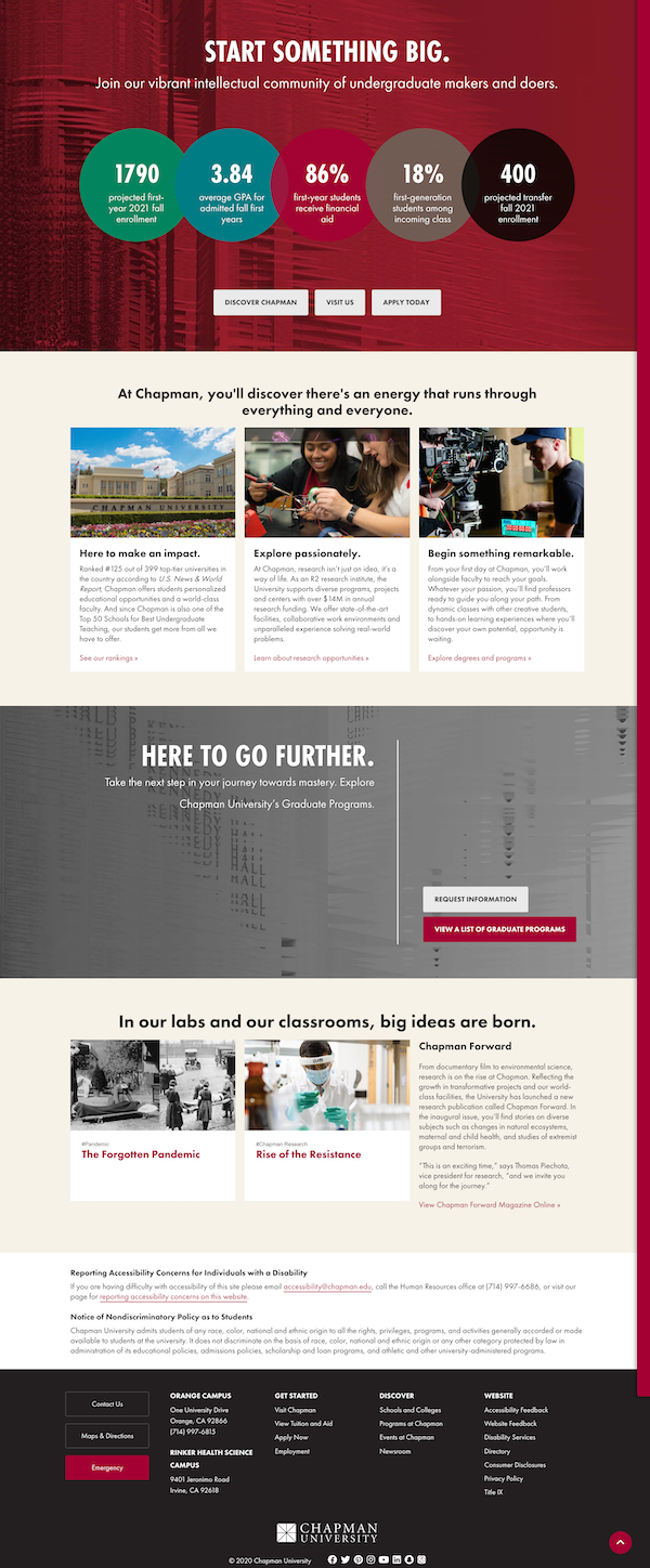 Chapman University Responsive Web Design