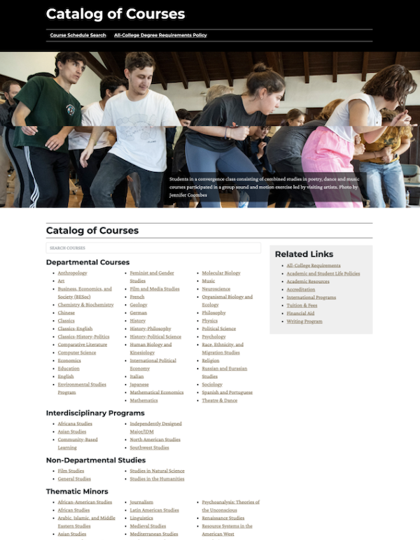 Colorado College Course Catalog