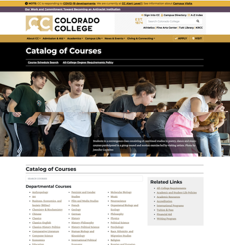 Colorado College Course Catalog
