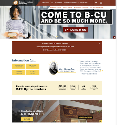 Bethune Cookman's home page