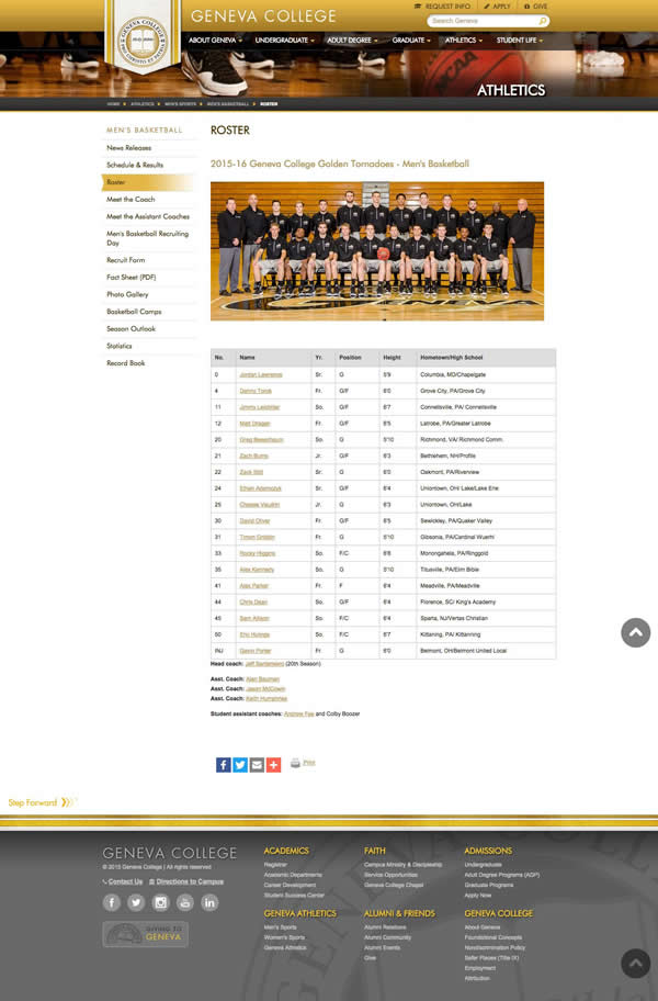 Geneva College Athletics