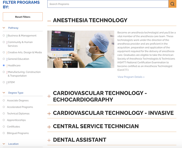 MATC program finder