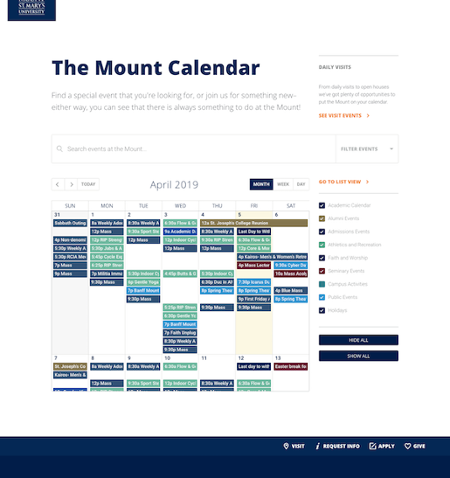 Full calendar view