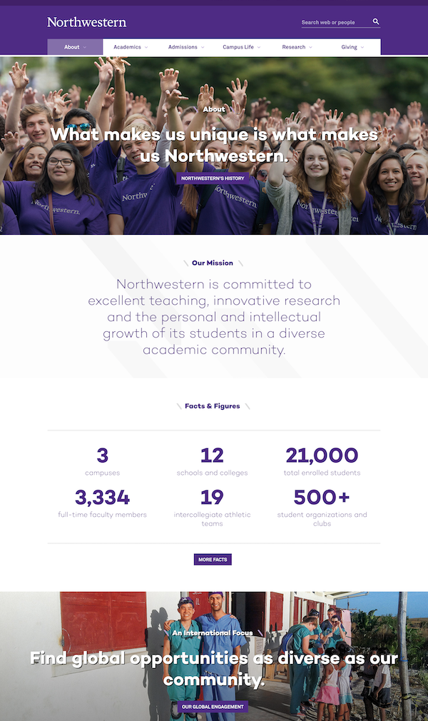 Northwestern's new site