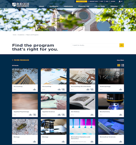 Regis University Program Finder