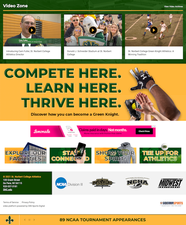 St. Norbert's Athletics Site