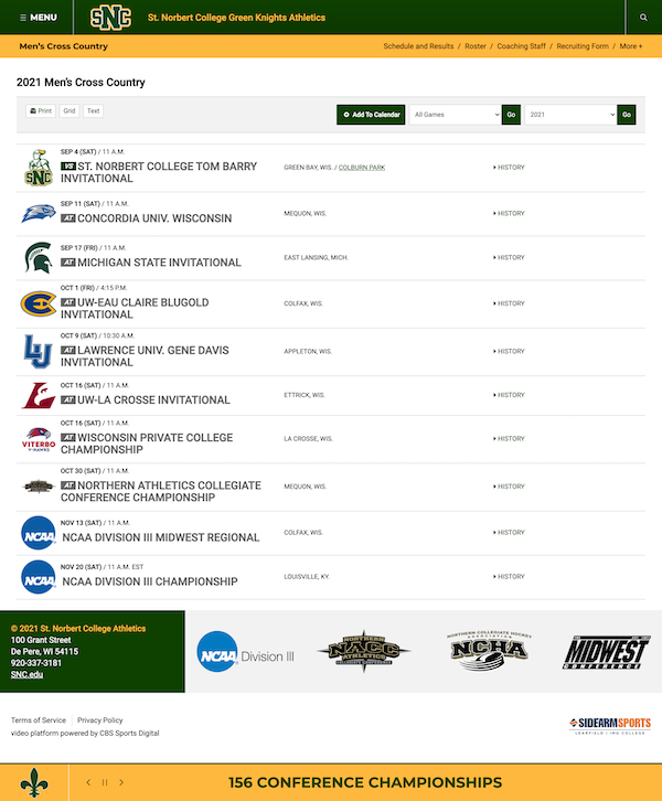 St. Norbert's Athletics Site