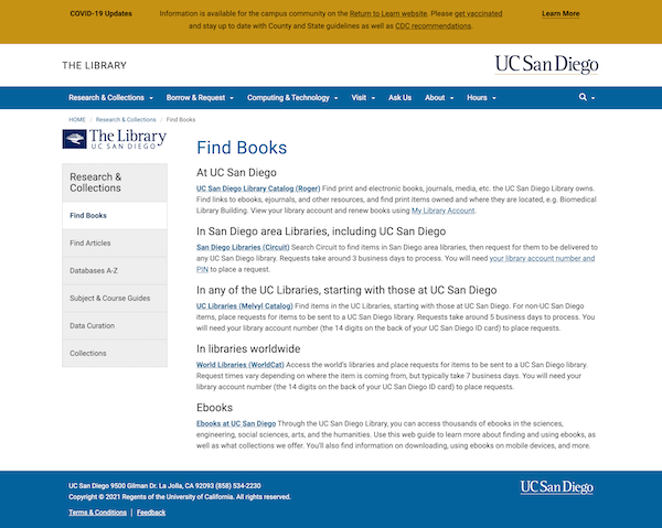 UC San Diego Library Site
