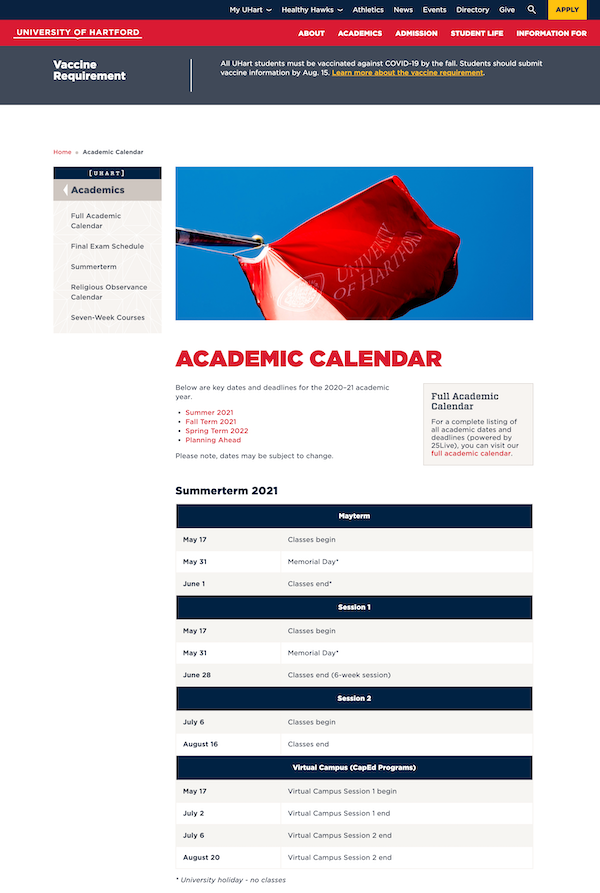 Calendar - Hannon Hill