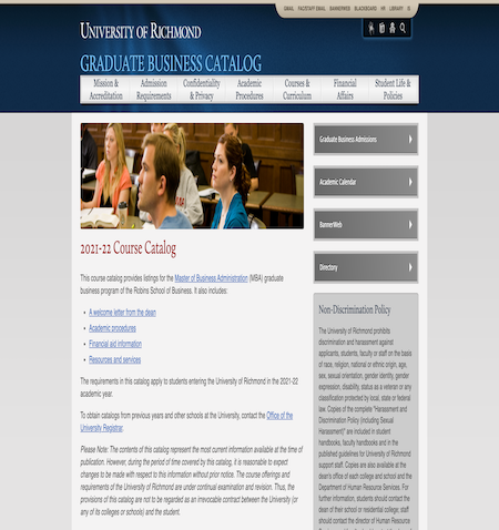 University of Richmond Course Catalog