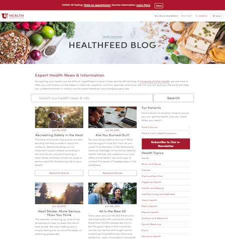 University of Utah Healthcare Blog