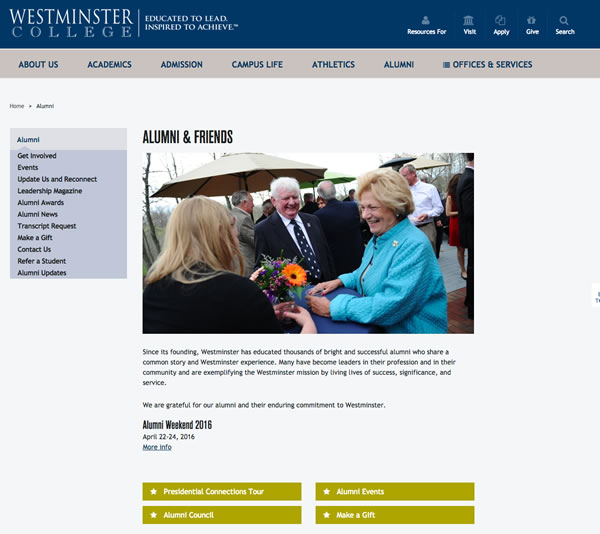 Westminster College Alumni Site