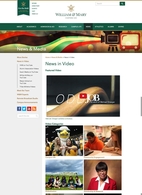 William and Mary News Site