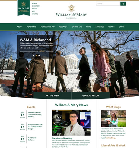 William & Mary's Responsive Site